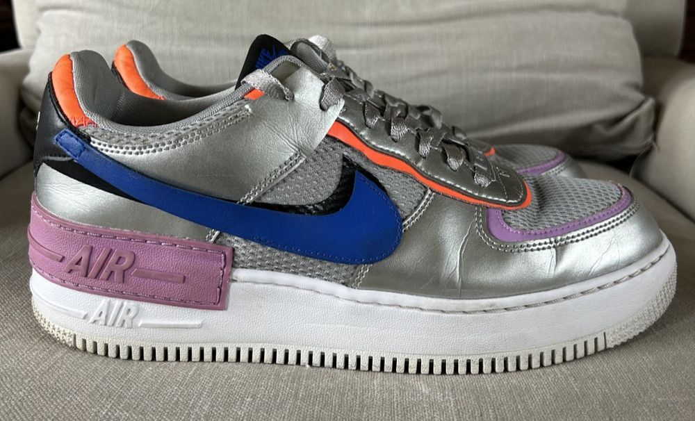 Nike Air Force 1 Shadow Silver Pink Blue Women's 11 / Men's 9.5